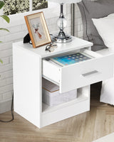 White 2-Tier Nightstand Bedside Cabinet - Image 2