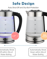 Blue Glass Electric Kettle 2L 2000W - Image 5