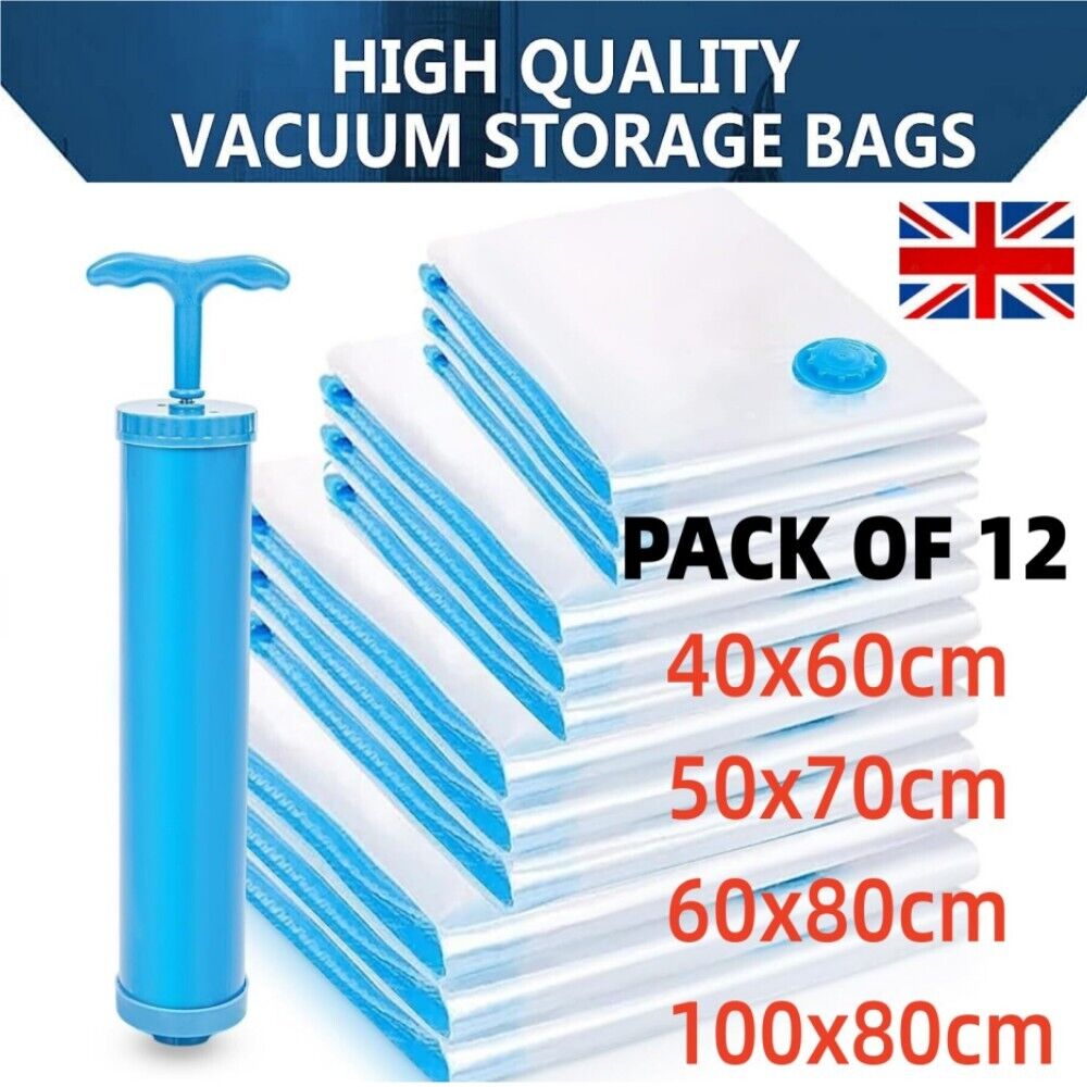 12PC Vacuum Storage Space Saver Bags