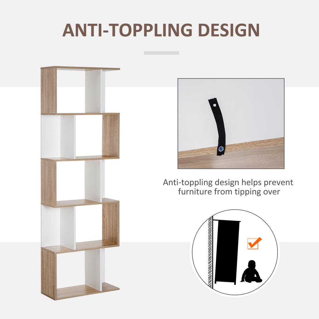 Bookshelf & Storage Cabinet Combo Unit
