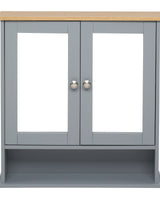 Grey 2-Door Mirror Bathroom Wall Cabinet - Image 4