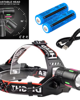 USB Rechargeable LED Headlamp - Zoomable, 3 Mode - Image 4