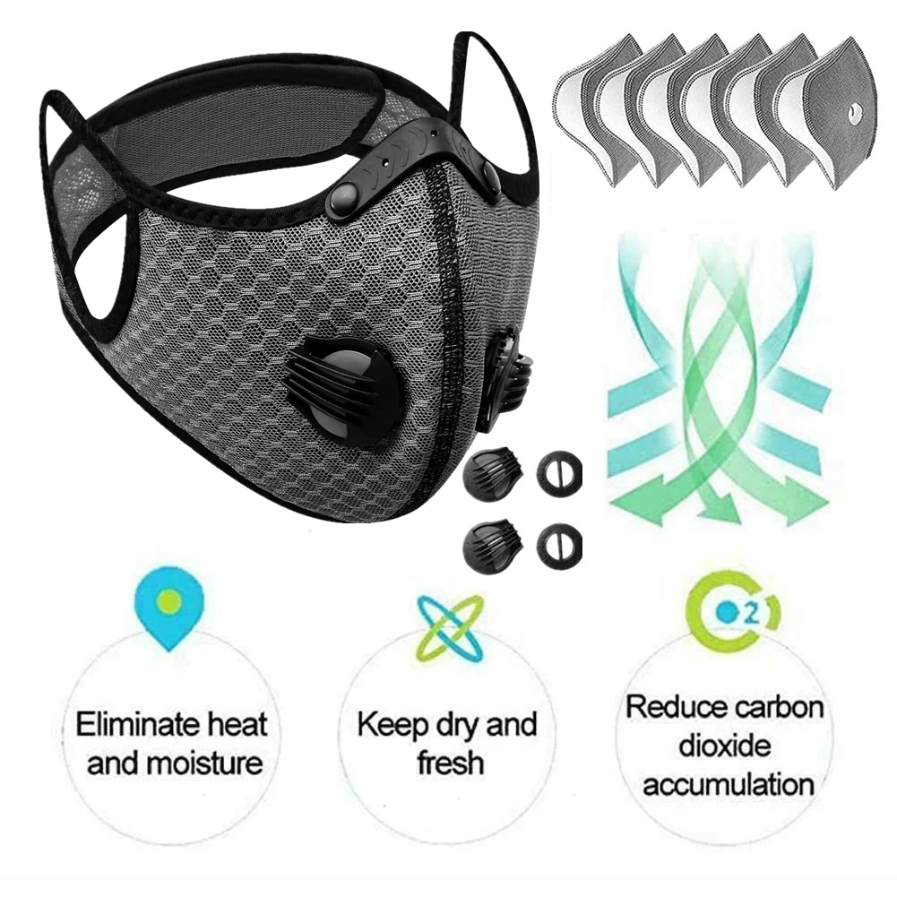Reusable Half-Face Cover Mask - Cycling & Sport (Grey)