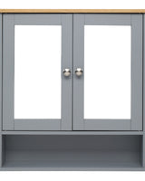 Grey 2-Door Mirror Bathroom Wall Cabinet - Image 3