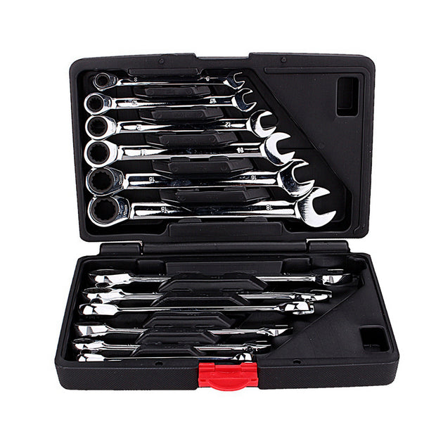 12PC Ratchet Wrench & Spanner Kit (8-19mm)