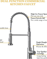 Monobloc Kitchen Sink Mixer Tap with Pull-Out Hose - Image 4