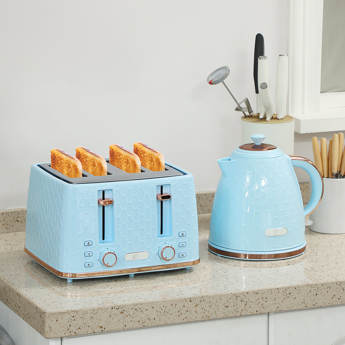 Kettle & Toaster Set - Coordinated Colour Duo