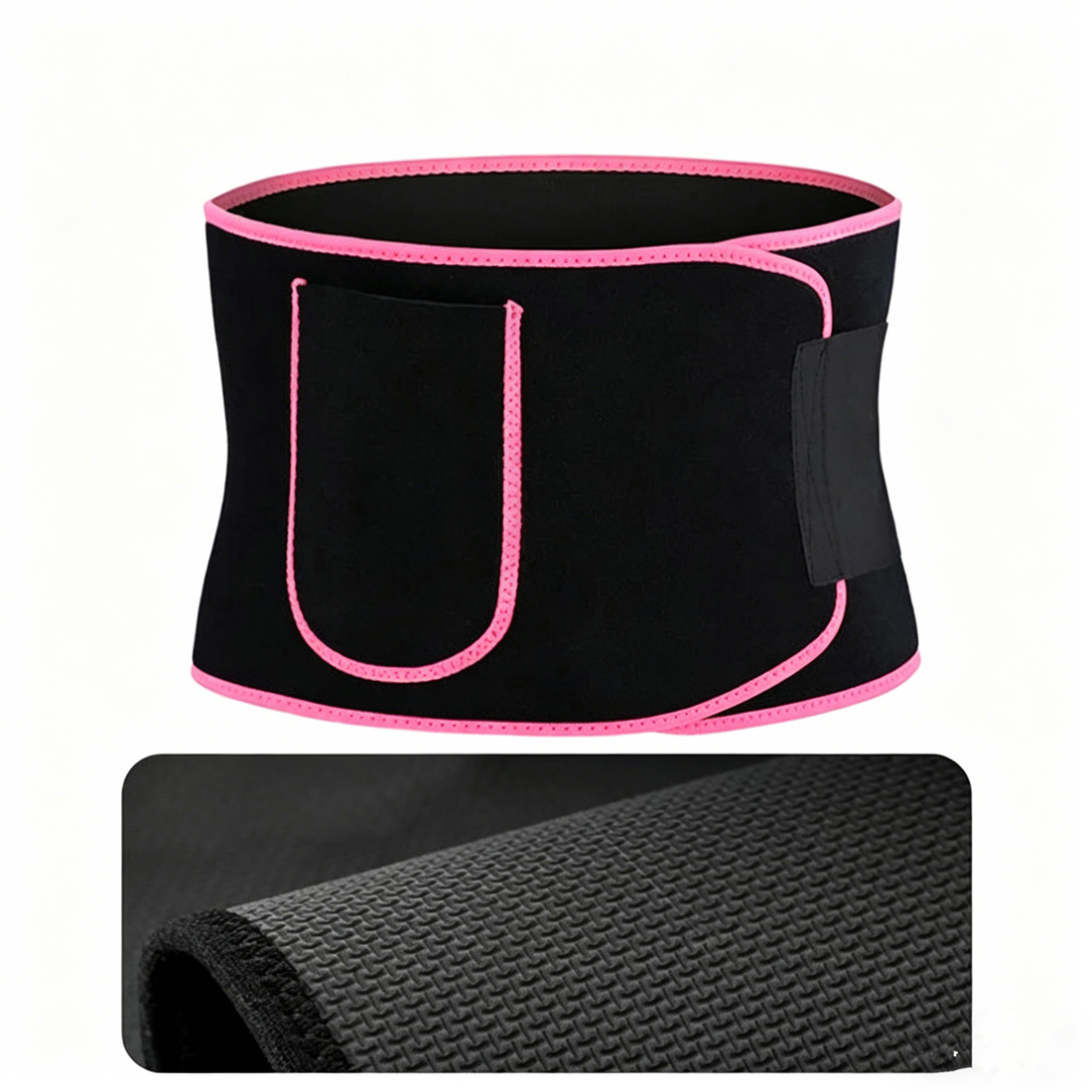 Waist Trimmer Belt with Phone Pocket - Pink/Black