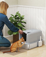 Open-Top Cat Litter Box - Deep Sides