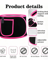 Waist Trimmer Belt with Phone Pocket - Pink/Black/Silver - Image 5