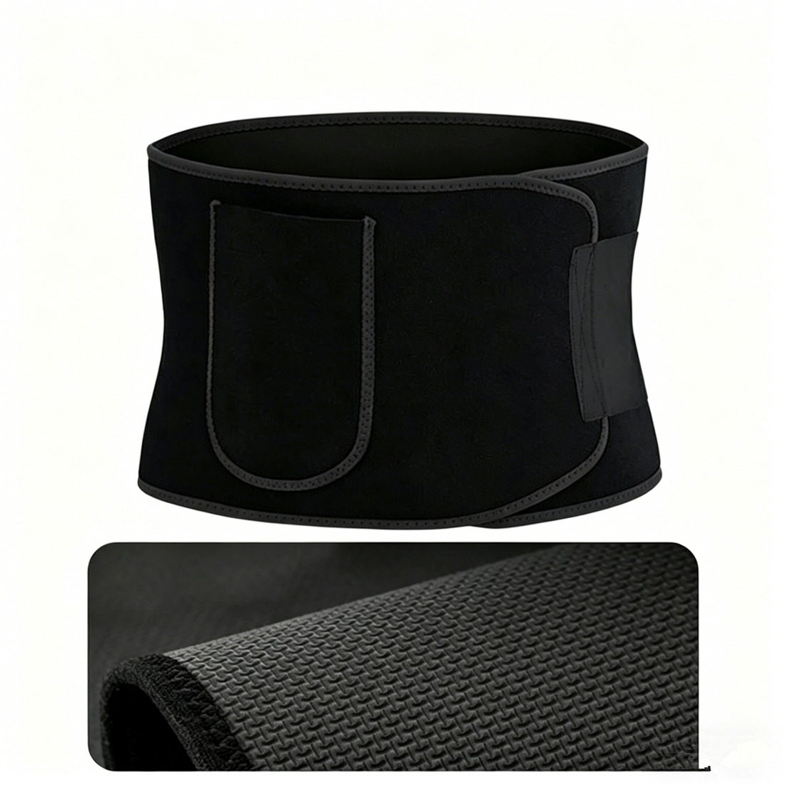 Waist Trimmer Belt with Phone Pocket - Black