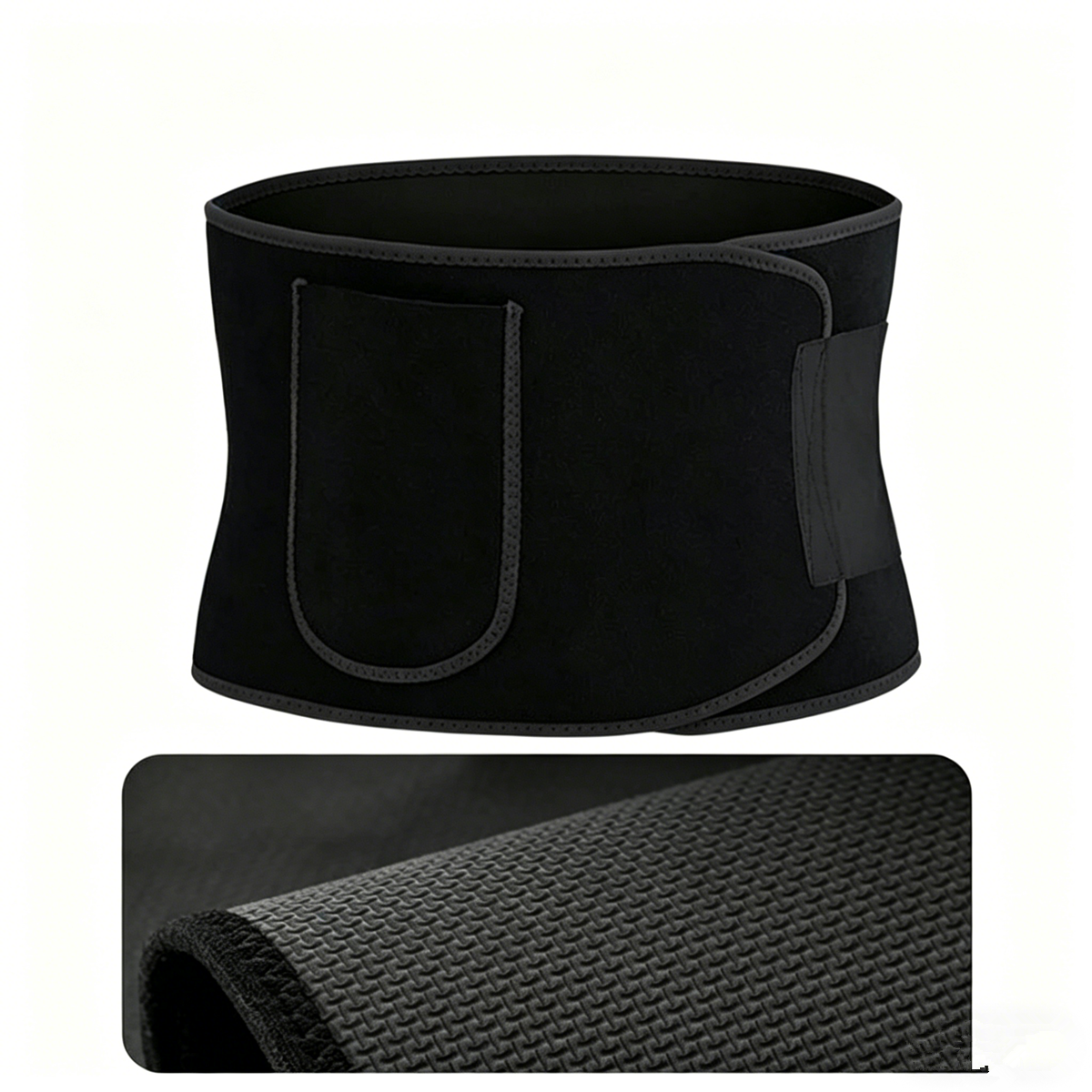 Waist Trimmer Belt with Phone Pocket - Black