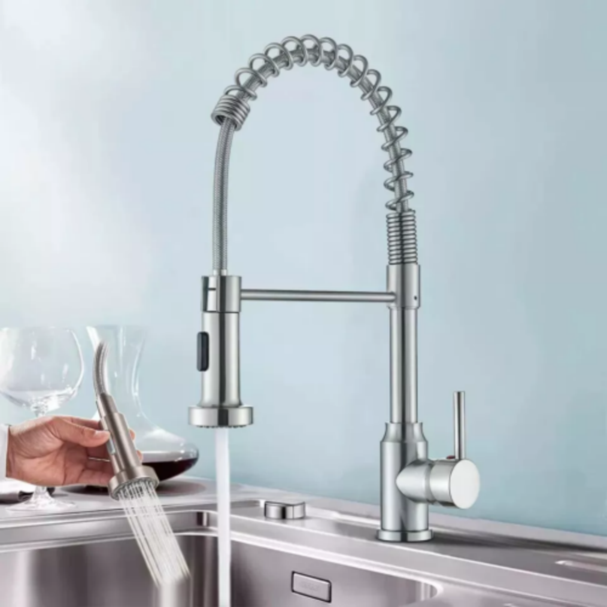 Monobloc Kitchen Sink Mixer Tap with Pull-Out Hose