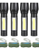 4-Pack Mini Zoomable LED Flashlight
