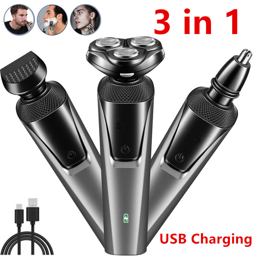USB Rechargeable 3-in-1 Beard & Nose Trimmer