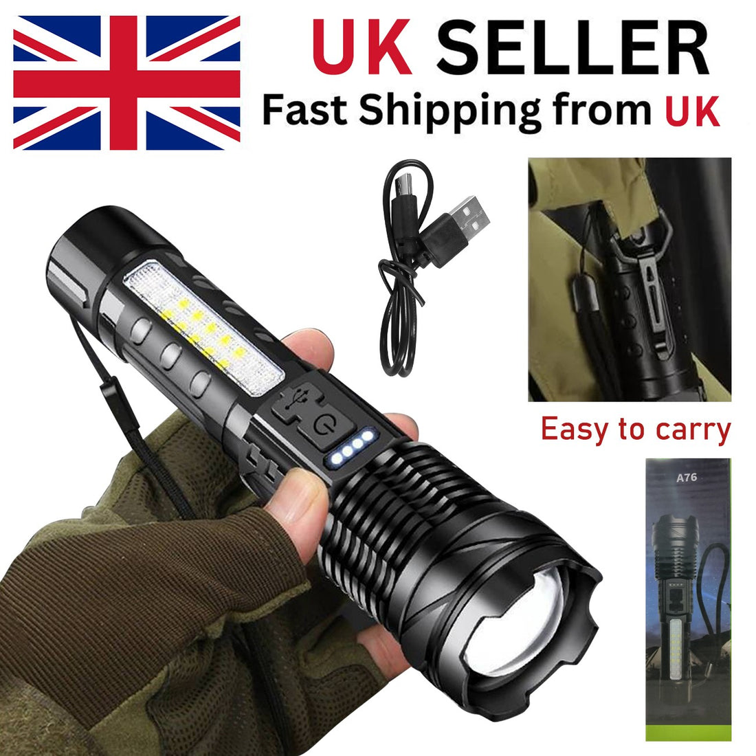 USB Rechargeable LED Work Light - Adjustable Focus