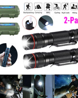 2-Pack Mini LED Flashlight - Adjustable Focus, 3 Mode