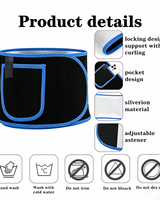 Waist Trimmer Belt with Phone Pocket - Blue/Black/Silver - Image 3