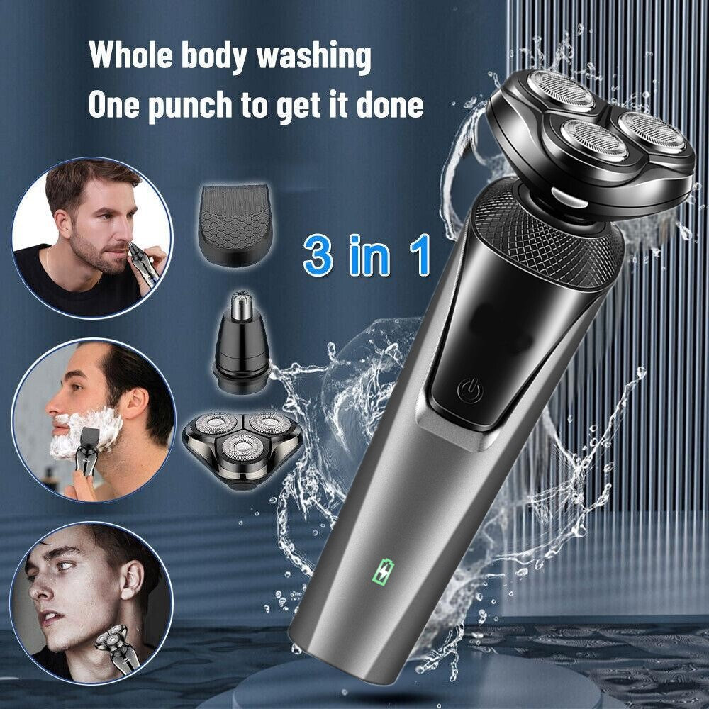 USB Rechargeable 3-in-1 Beard, Nose & Cheek Trimmer