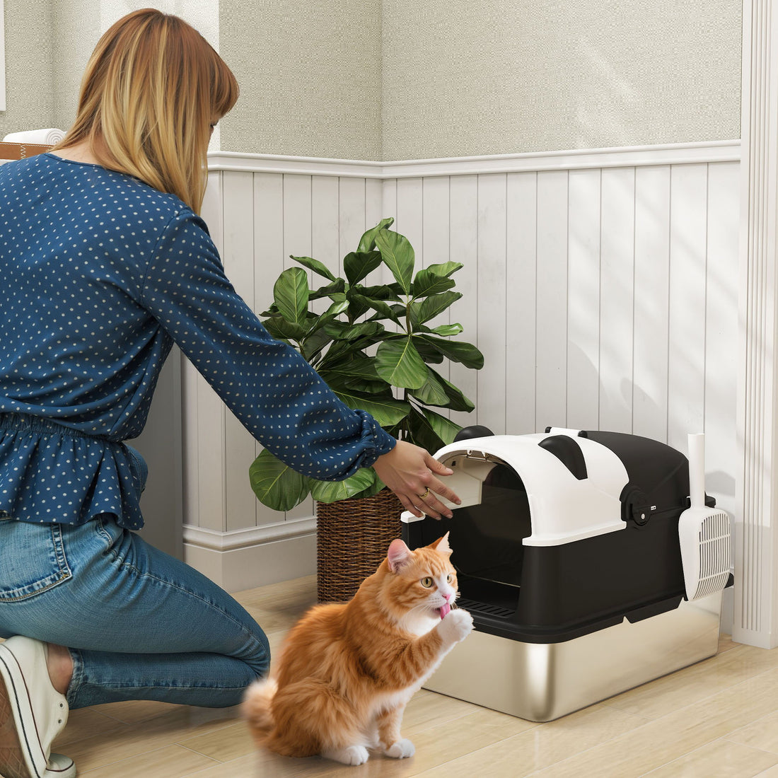 Cat Litter Box - Scratch-Resistant Interior