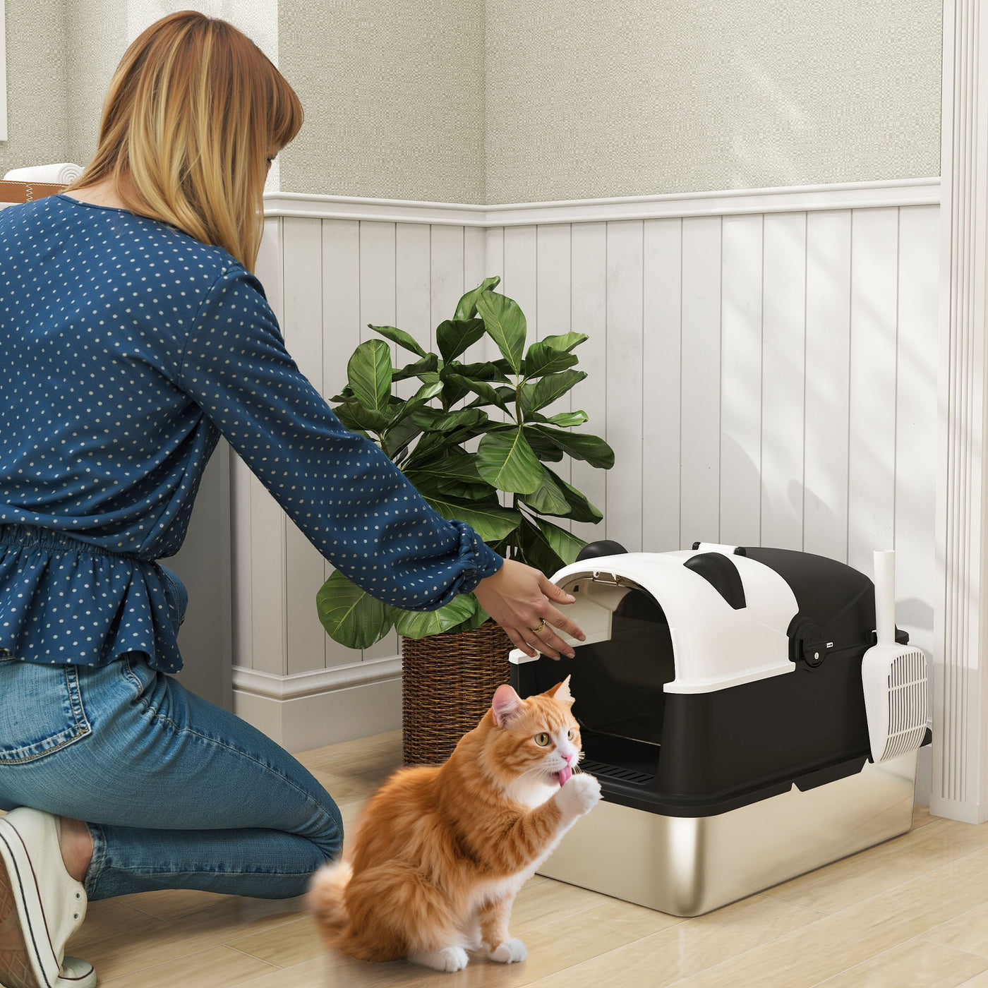 Cat Litter Box - Scratch-Resistant Interior