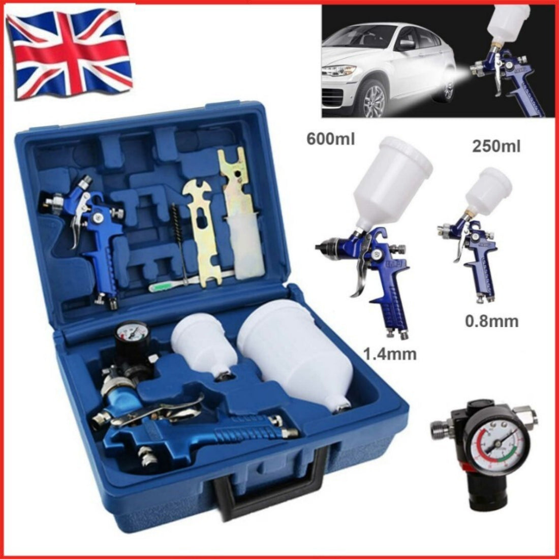 HVLP Spray Gun Kit - Car Paint Sprayer Set