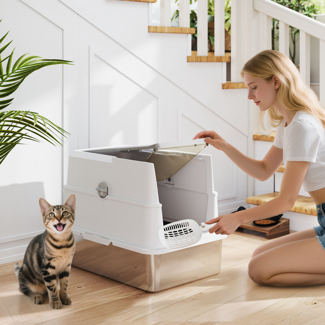 Durable Cat Litter Box for Daily Use