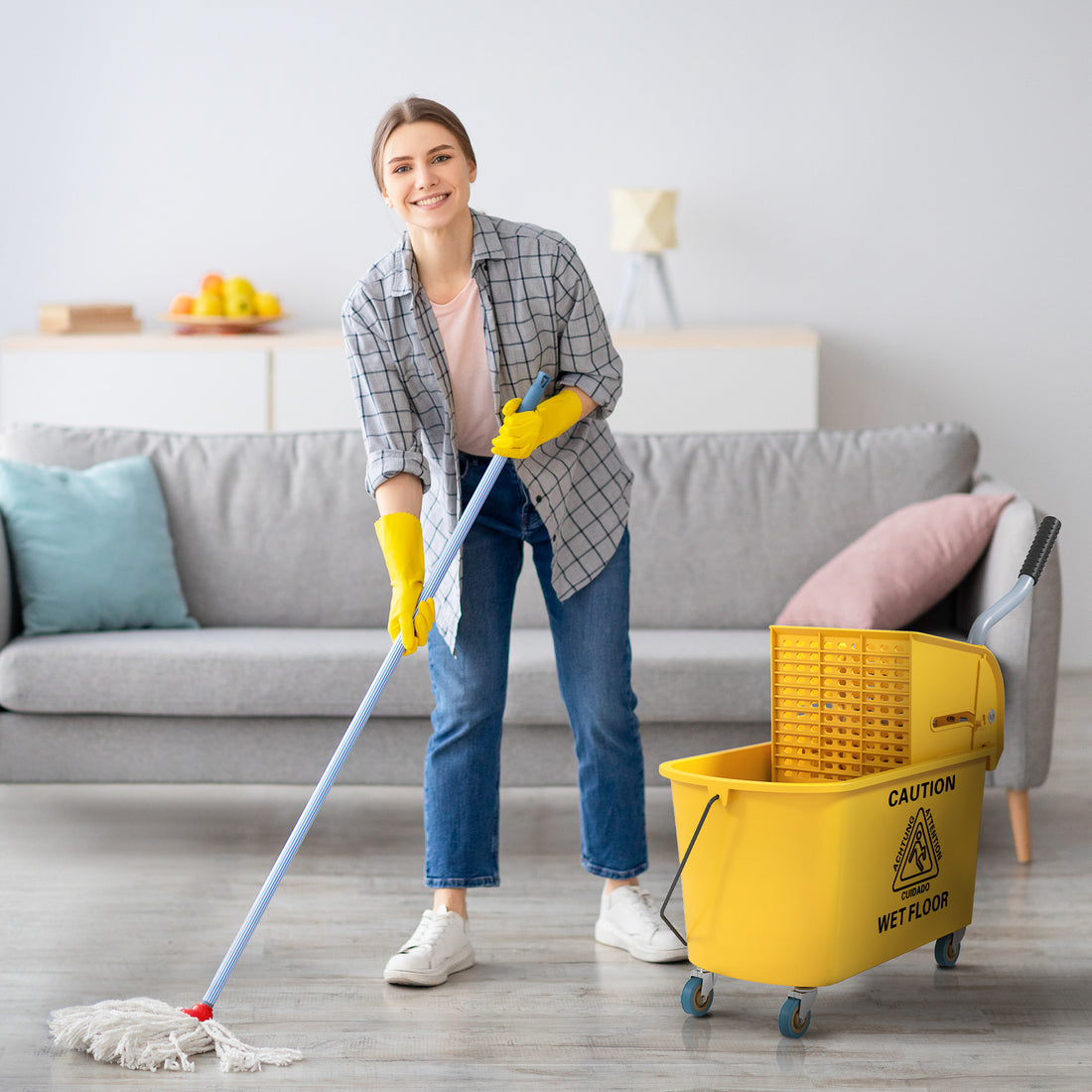 Mop Bucket with Wringer Cart