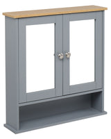 Grey 2-Door Mirror Bathroom Wall Cabinet - Image 5