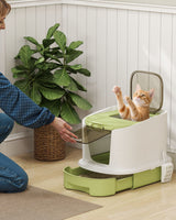 Enclosed Cat Litter Box with Front Door