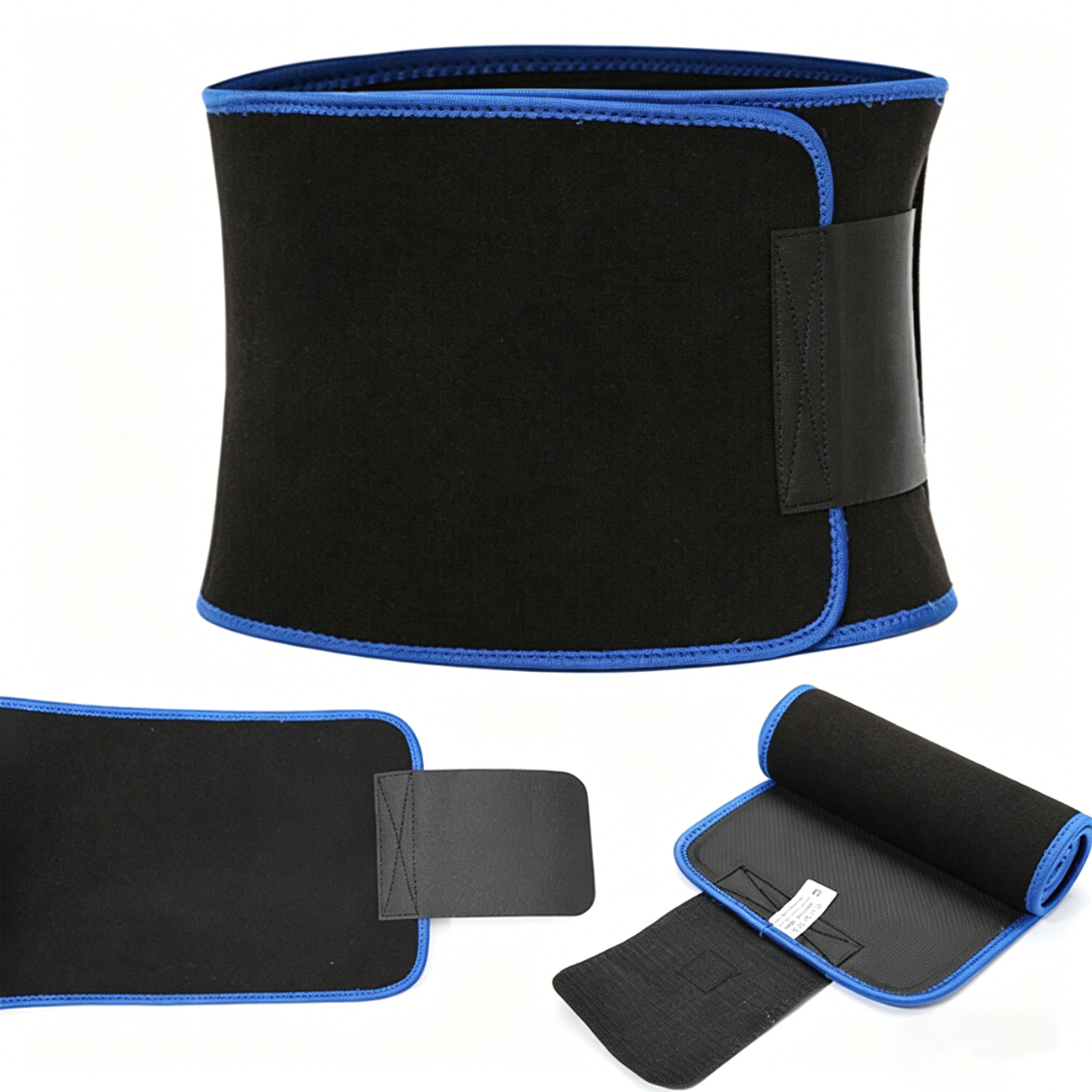 Waist Trimmer Belt with Phone Pocket - Blue/Black